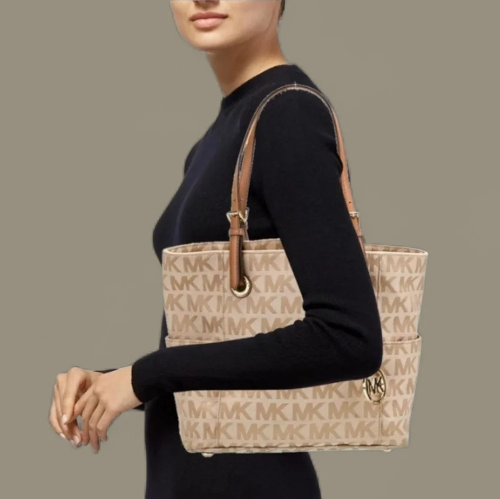 Michael Kors Monogramed Canvas Medium Size Tote/Shoulder Bag